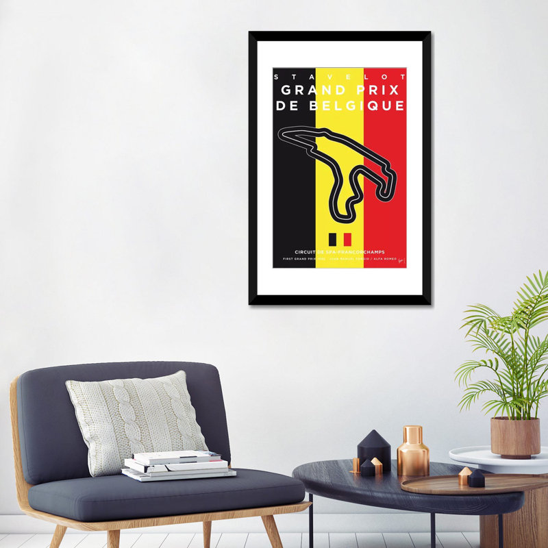 Impression sur toile «Minimal Movie», «Francorchamps Race Track», Papier d'art encadré noir, H 24 po x l 16 po x P 1 po