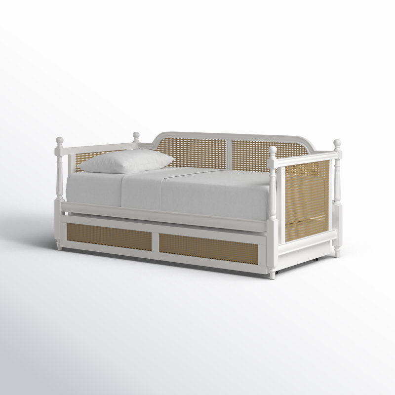 Elyse Twin Manufactured Wood Daybed, White/Tan