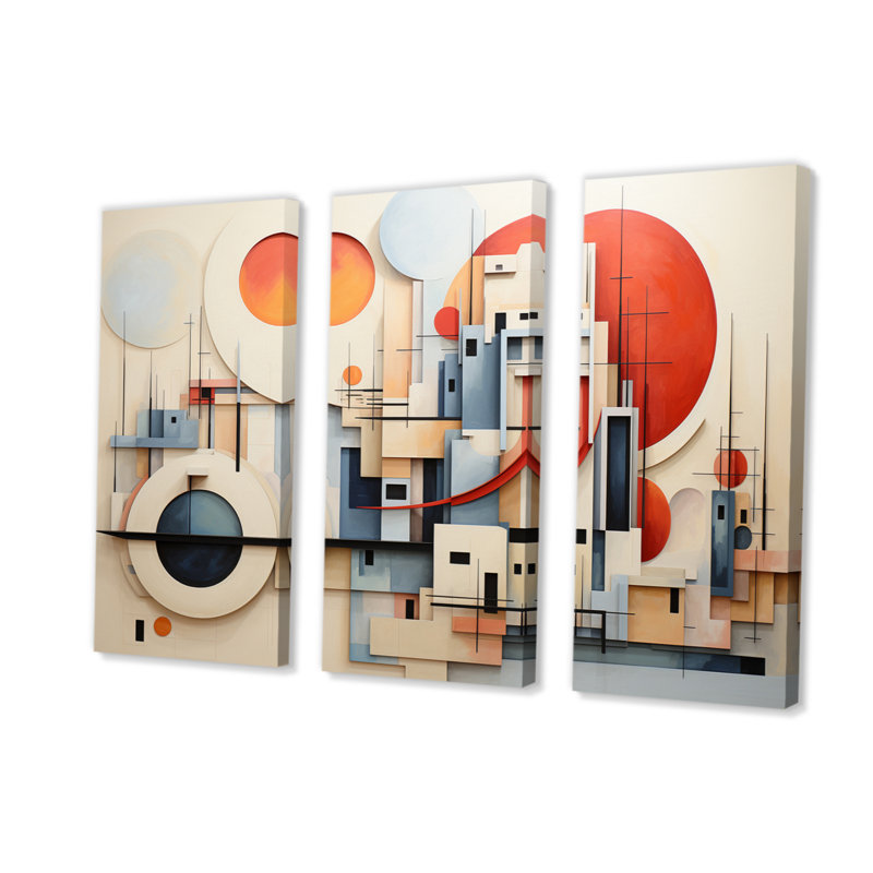 Constructivism Constructed Horizons XIII - Constructivism Wall Decor Set, 28" H x 36" W x 1" D