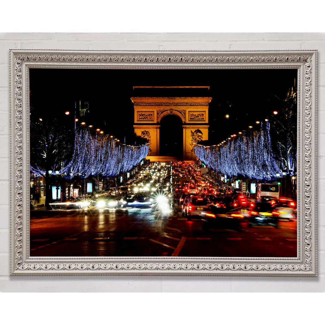 Paris Arc De Triomphe Nacht Lichter - Druck