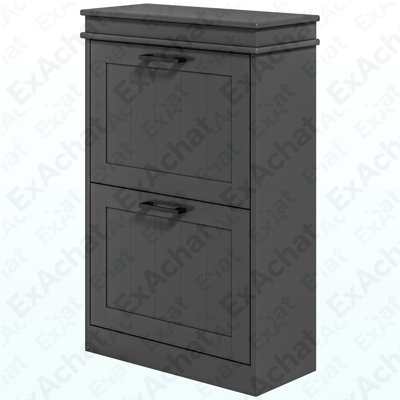 Range-chaussures pour hall d'entrée, étagère à chaussures étroite avec 2 tiroirs rabattables et tablettes réglables pour 10 paires de chaussures, noir