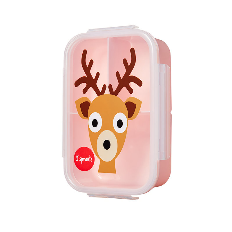 Bento 3 Sprouts - Boîte à bento pour enfants - 42 oz Contenant alimentaire - Cerf