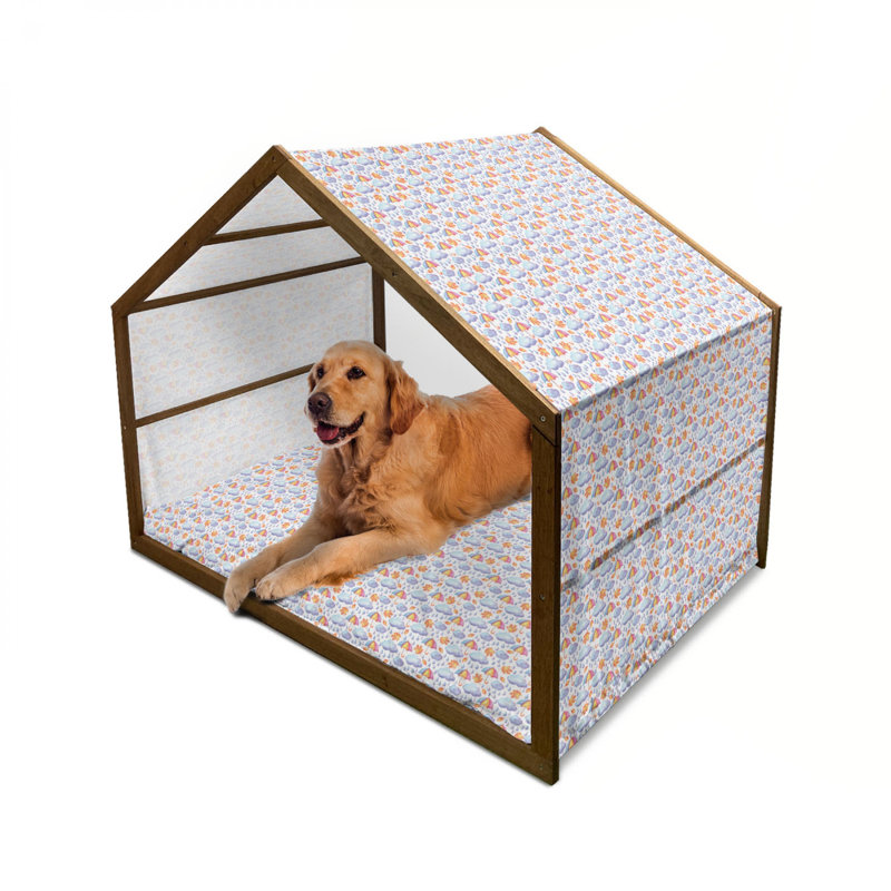 Niche pour chien en bois bleu, H 55 po x l 39 po x P 45 po