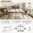 78.74" White Sintered Stone Dining Table, Modern Rectangular Kitchen Table with Angled Legs