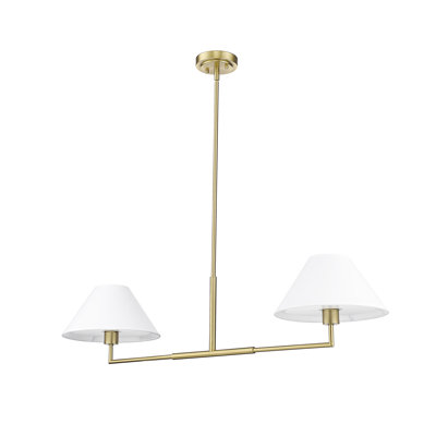Lustre 2 lumières Ryckman en nickel brossé
