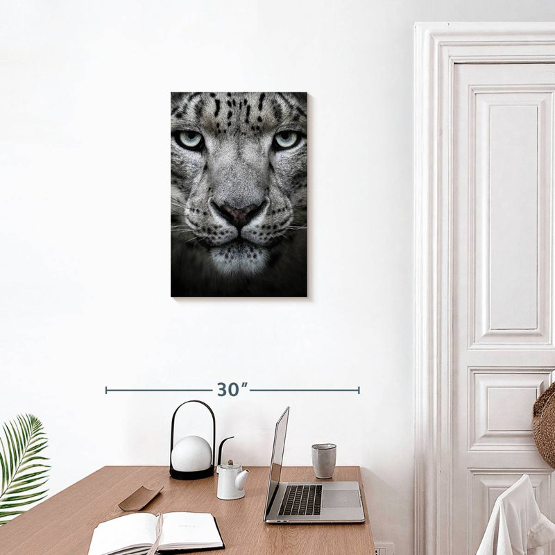 Brampt Snow Leopard Face, 24" H x 16" W