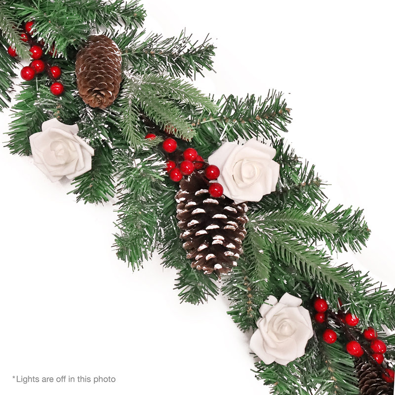 Ensemble de guirlandes de Noël 72 "avec baies de pin