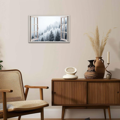 Grand Abishanth Snowy Landscape Photo Large Winter Decor for Living Room Office