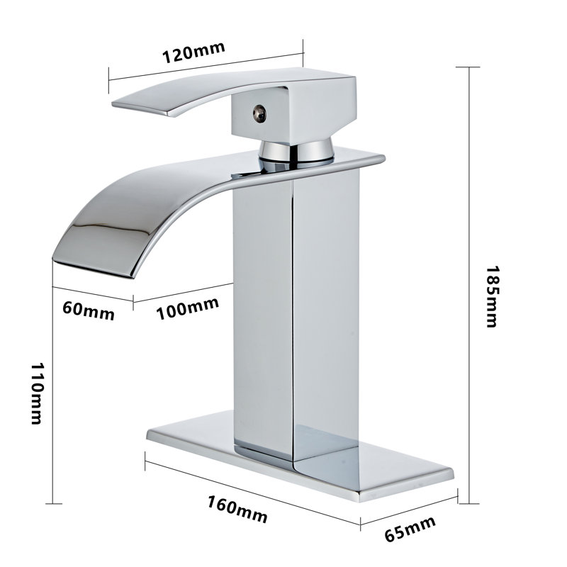 Robinet de salle de bain à un trou avec plateforme et drain, Chrome
