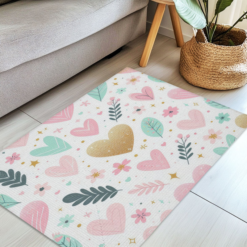 Tapis tressé Heartfelt Sweet Shapes, Rectangulaire 3 pi x 5 pi