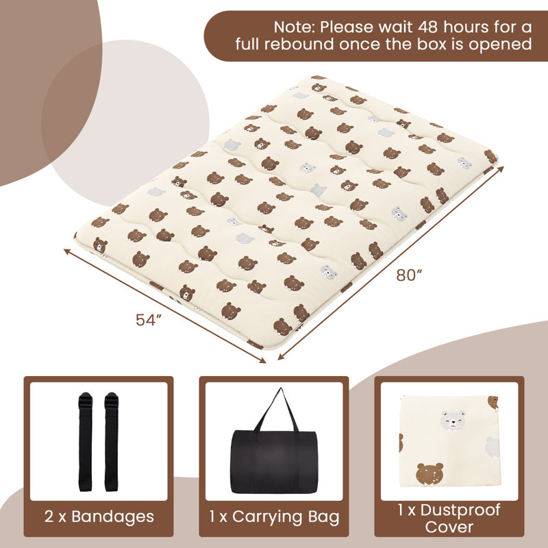 Matelas de futon japonais 4 po Liviu, Double