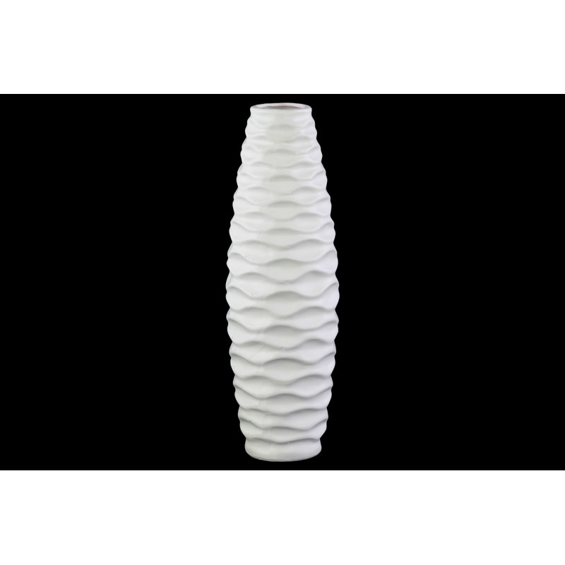 Vase de table wave en relief, H 16 po x l 5,75 po x P 5,75 po