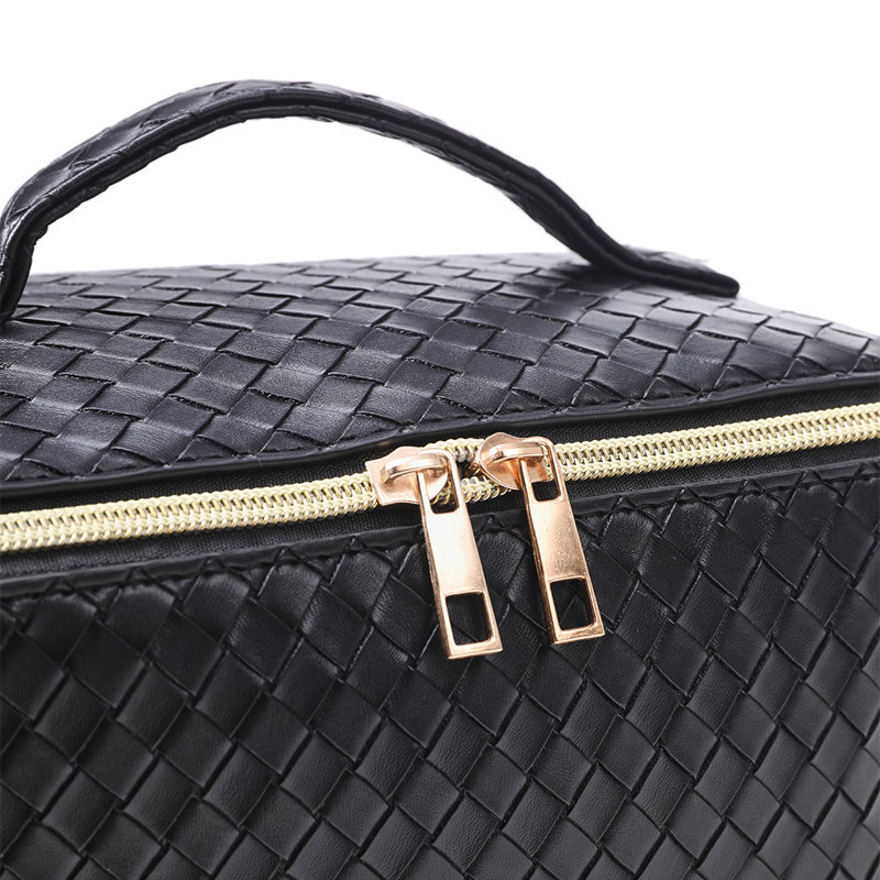 PU Leather Travel Case + Portable, Black