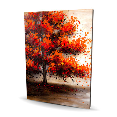 Arbre avec feuilles en pointillé - décor de bureau