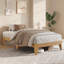 Structure de lit plateforme en bois 11,8 po avec lattes en bois, espace sous le lit 7,5 po, aucun sommier requis, sans bruit-129444471-129444478