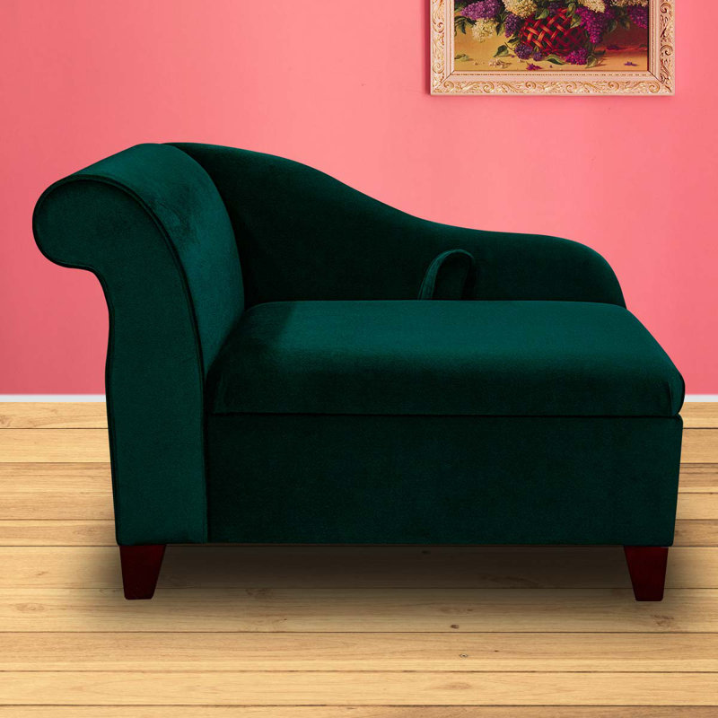 Upholstered Chaise Lounge, Mahogany