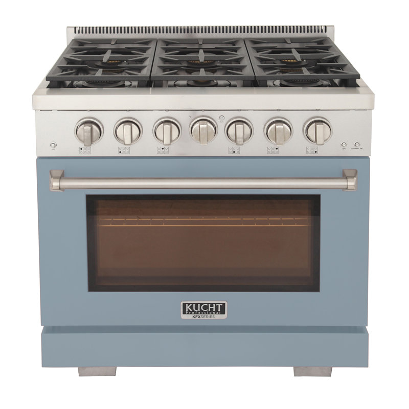 Kucht 36'' W Free Standing Range, Liquid Propane, Light Blue