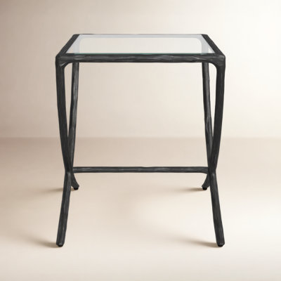 Evelynn Glass Top End Table