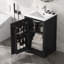 Meuble-lavabo de 20 po avec lavabo, armoire de salle de bain avec porte à fermeture douce, support de rangement et tablette réglable-121709075