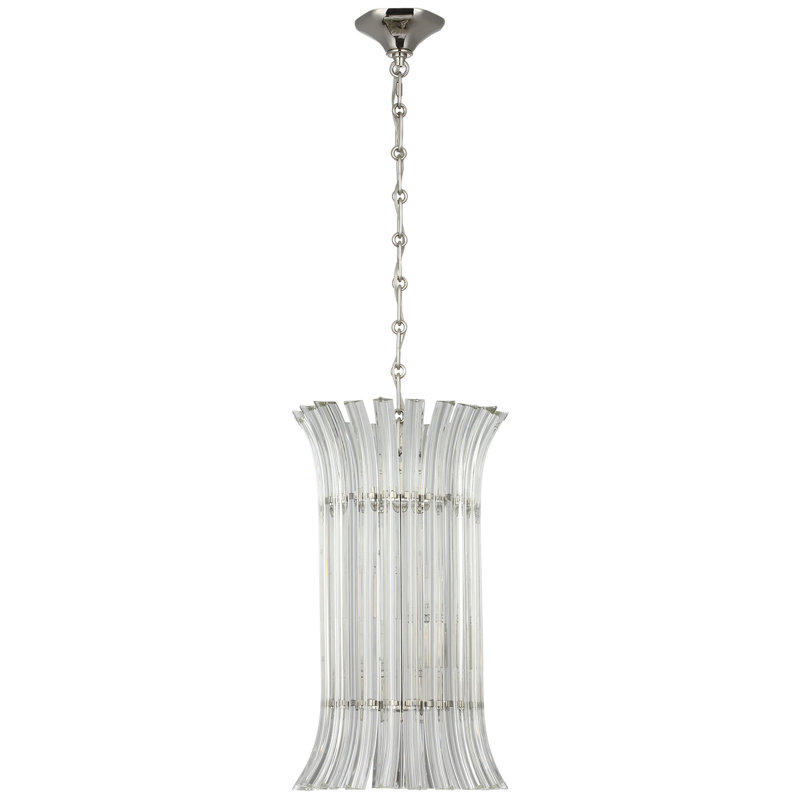 AERIN Rhine 12" Pendant with Crystal, Polished Nickel