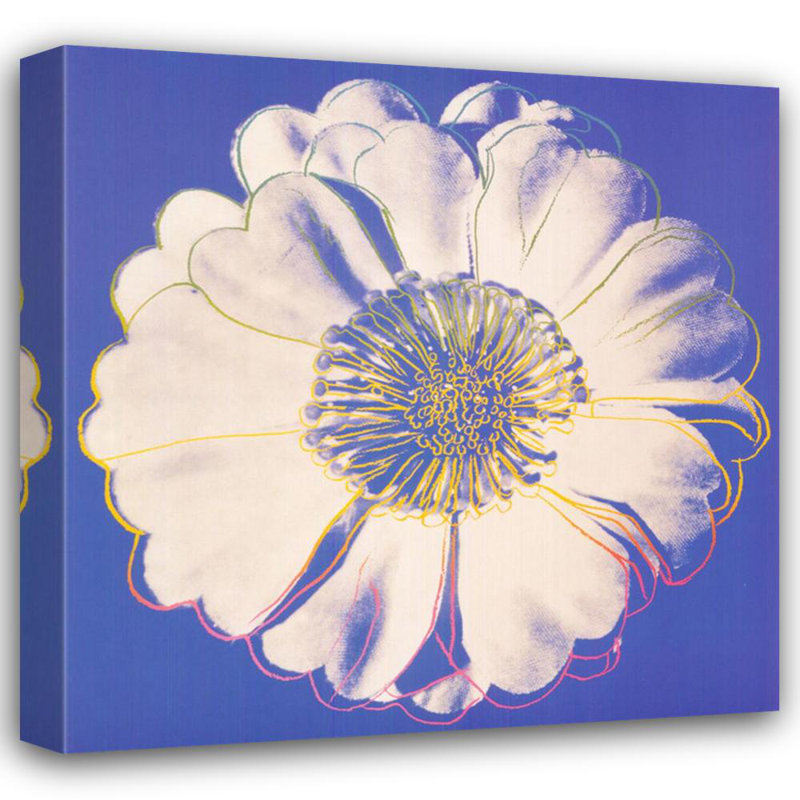 Fleur pour dôme Tacoma c. 1980 (bleu et blanc), H 20 po x l 20 po