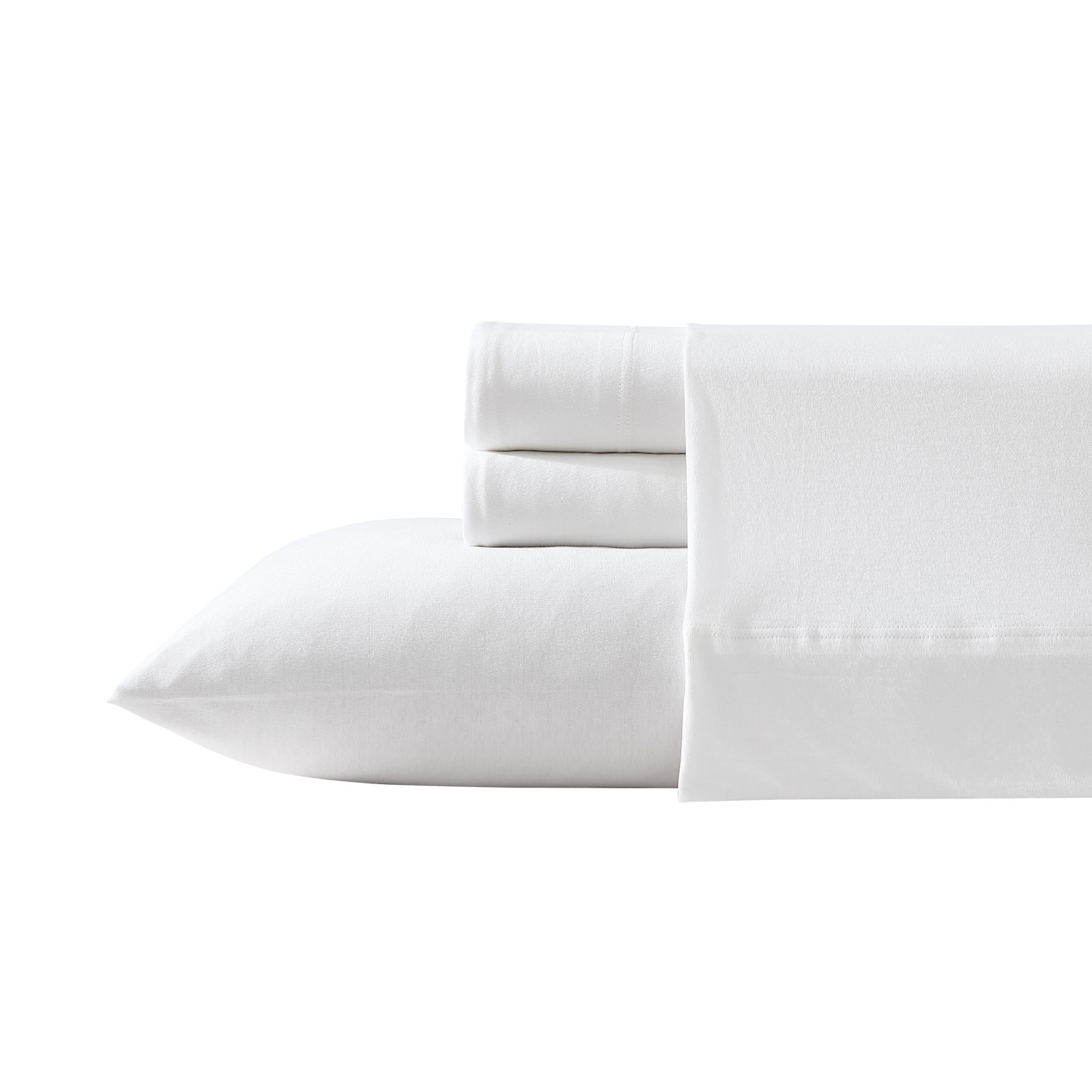 Cotton Blend Jersey Knit Sheet Set, King, Gray Violet