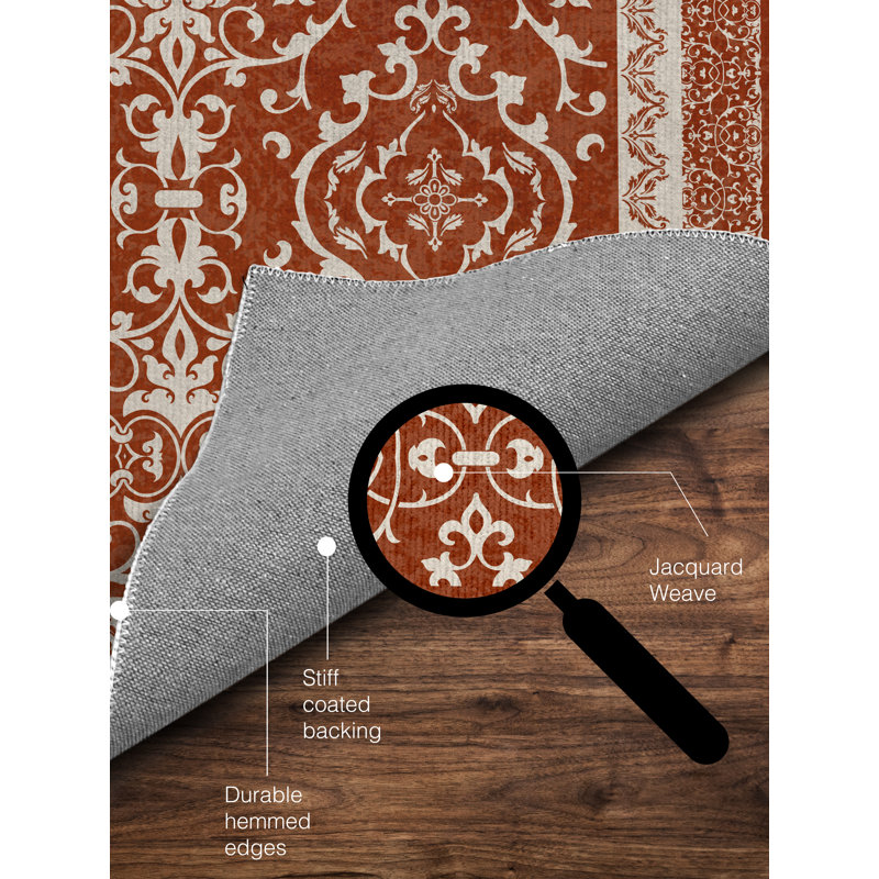 Tapis de chaise rectangulaire à poils courts Rao, L 48 po x L 72 po, Épice