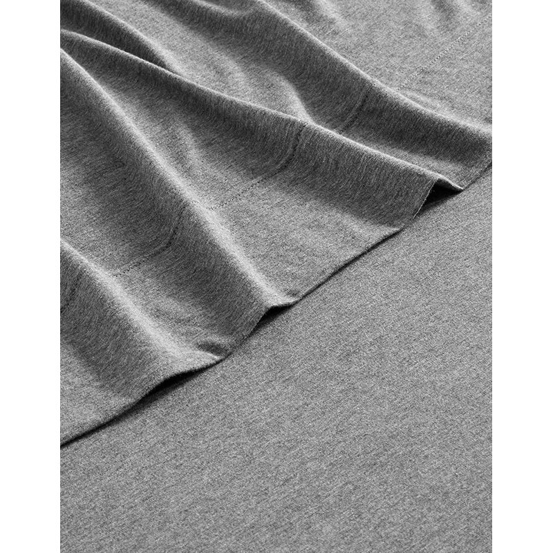  Ensemble de draps 100% coton 400 fils 400 fils, Gris, Simple