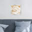 Reproduction d'art encadrée scandinave dorée et blanche pour salon-68783981-68783986