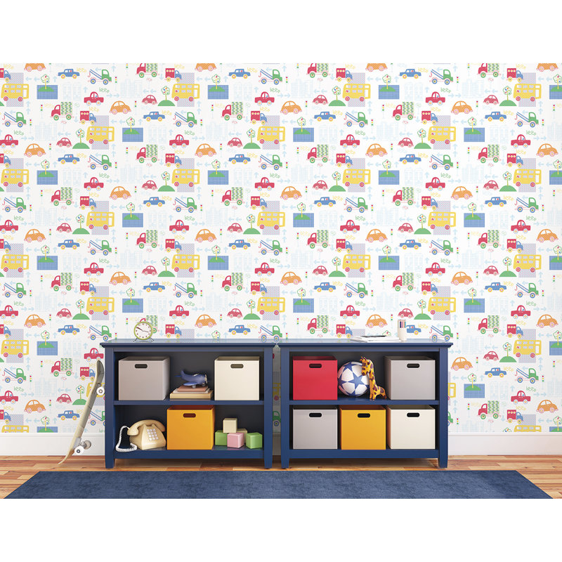 Rouleau de papier peint L 33 pi x l 21 po Just 4 Kids 2, Rouge / vert / jaune / bleu / blanc