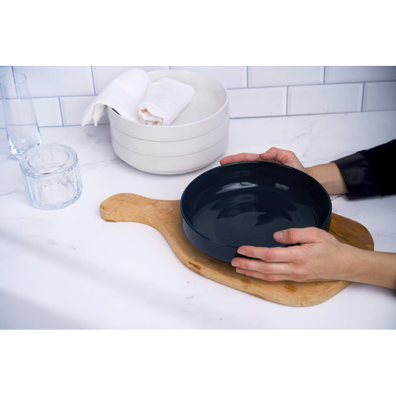 Bol de service en céramique, 47 oz, ensemble de 4, Bleu