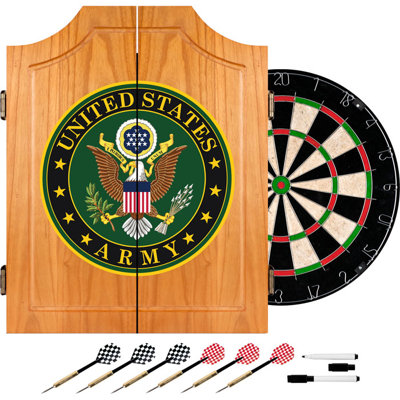 Armoire de jeu de fléchettes en bois U.S.