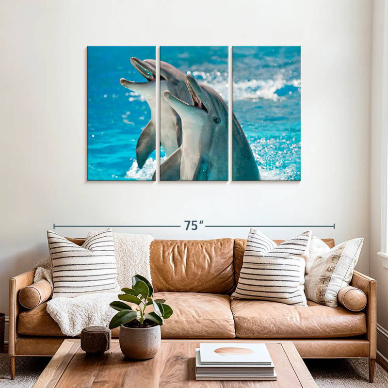 Brampt Excited Dolphins, 36" H x 57" W