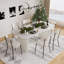 Ensemble de salle à manger rectangulaire à double piédestal avec table de salle à manger de style crème-301154028-299976011-301154038