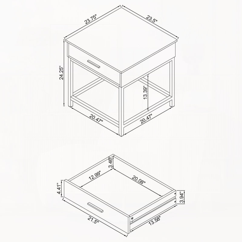 Ensemble de 2 tables basses et tables de bout en chêne brun