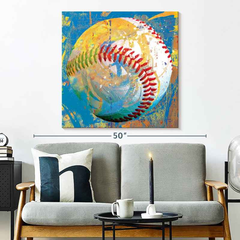 Peinture de baseball Sireci, H 33 po x l 33 po