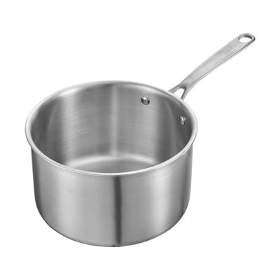 Casserole de 4 litres, en acier inoxydable avec couvercle en verre, petite casserole antiadhésive multifonctionnelle avec poignée ergonomique, compatible avec le four, le lave-vaisselle et la plaque à induction.