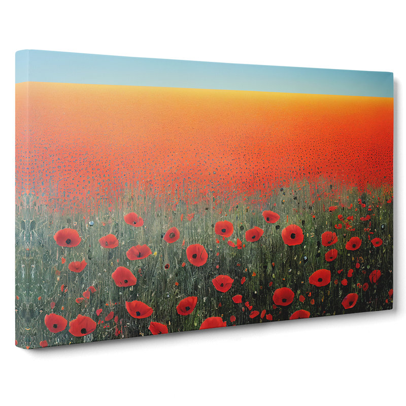 Spellbinding Poppy Field Flowers - Wrapped Canvas, 35cm H x 50cm W x 3cm D