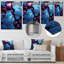 Bleu et mauve sans soudure Marble River I - décoration murale abstraite en métal-1264394998