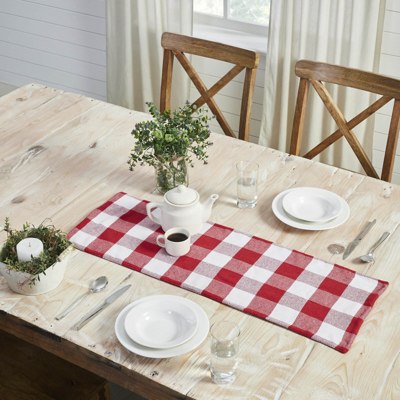 Annie Buffalo Check Rectangle Cotton Table Runner, 36" x 12"