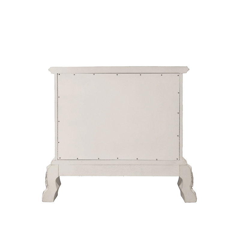 La table de chevet Bone White avec 2 tiroirs ajoute une touche de luxe aux tiroirs de chambre à coucher en blanc