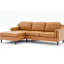 Canapé modulaire moderne en cuir brun clair avec méridienne longue, matériau de la peau, méridienne gauche, 94,5 po, bois, 3, douceur d'assise mi-douce-1204256658-1204256663