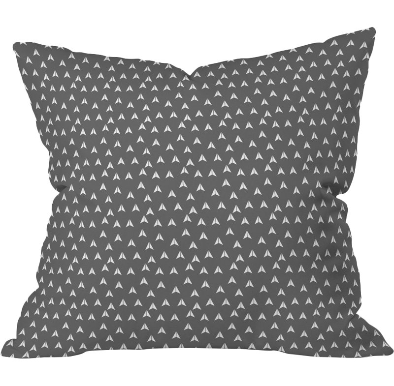 Aquios Indoor/Outdoor Throw Pillow, 18" x 18", Gray