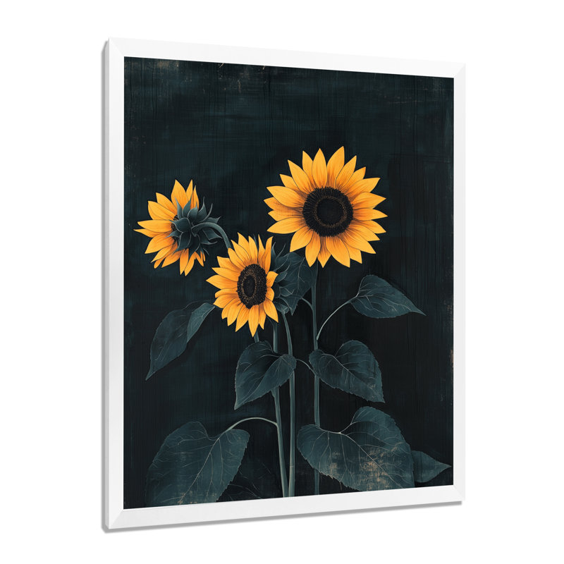 Impression sur toile florale, "D craint", H 32 po x l 24 po, Reproduction encadrée d'une seule photo, Blanc