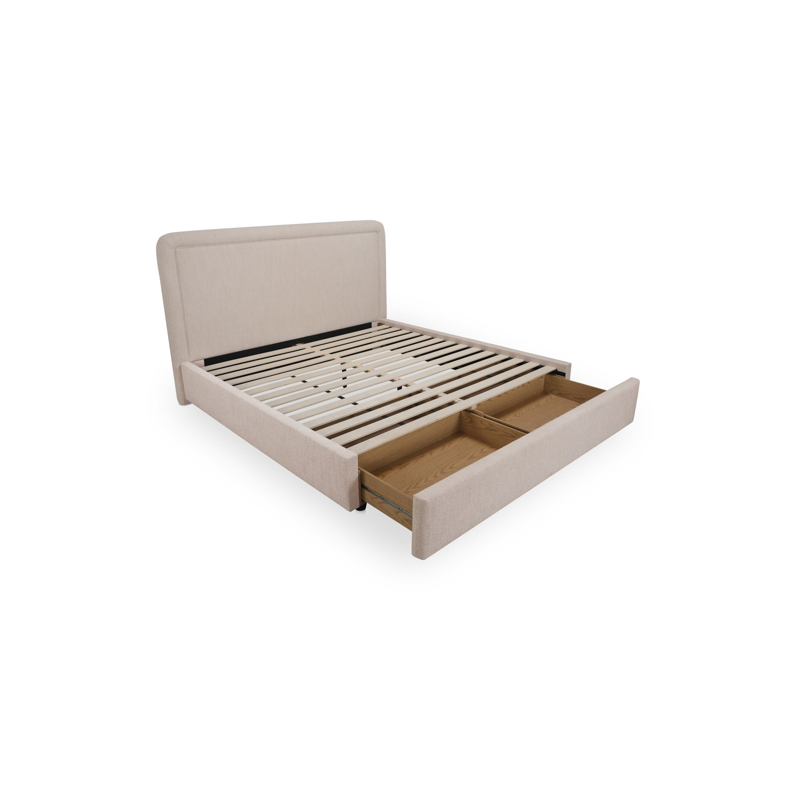 Lift-Up Storage Platform Bed, Beige, King