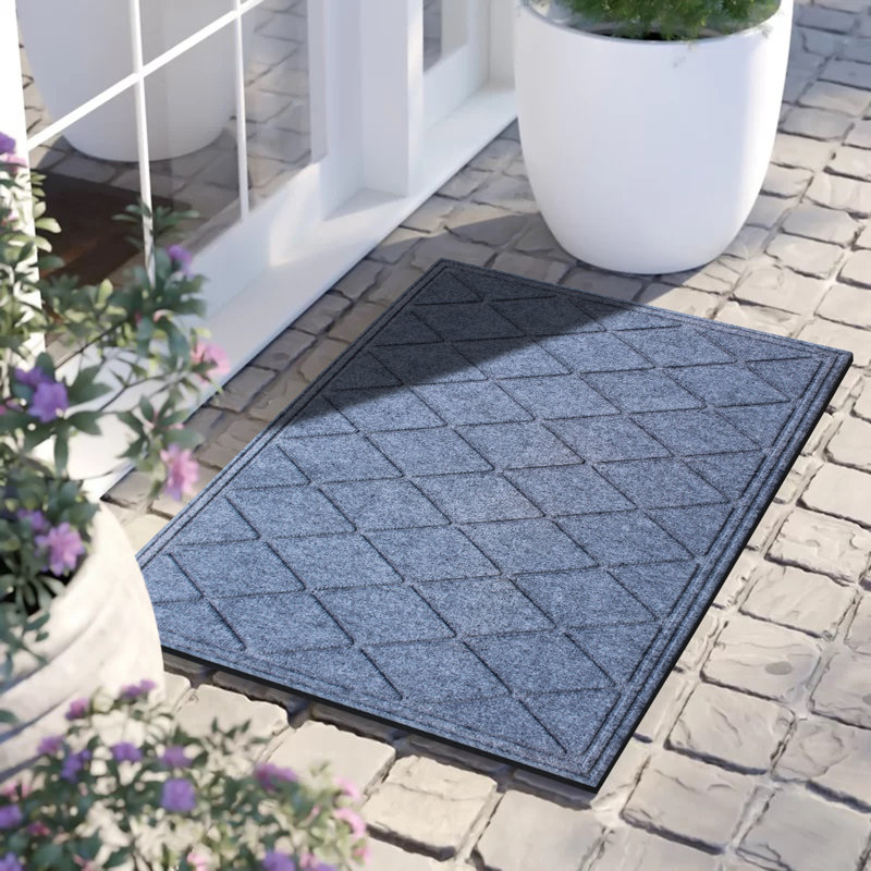 Albertina Non-Slip Outdoor Doormat, Medium Gray