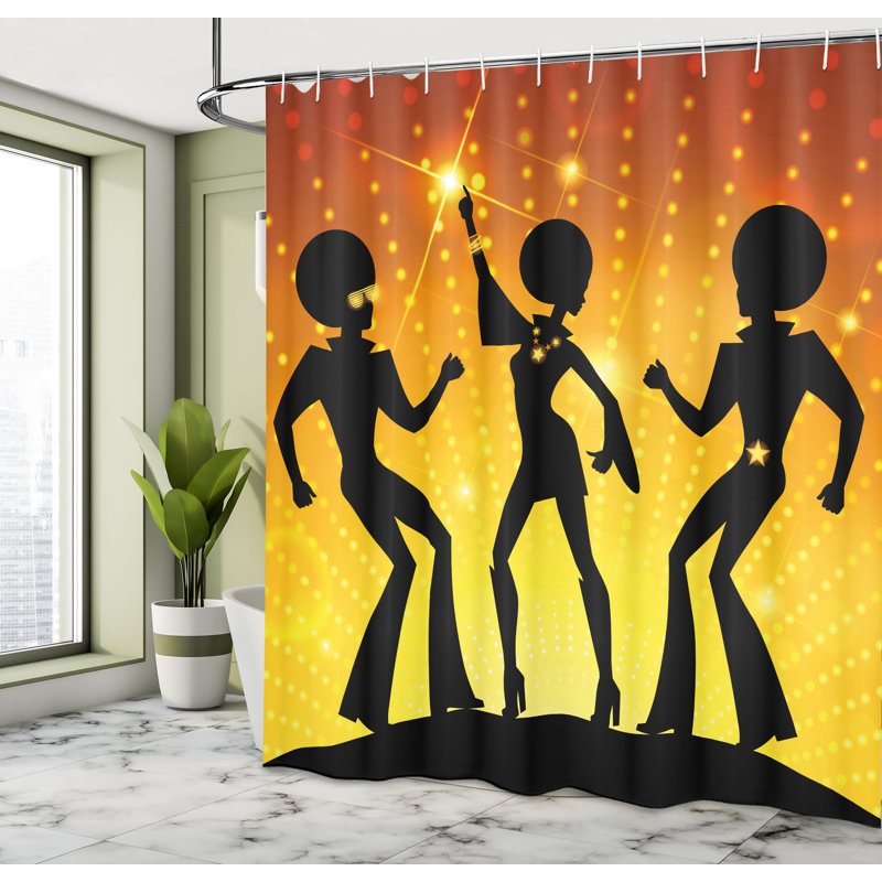 Polka Dots Shower Curtain with Hooks Included, 75" H x 69" W
