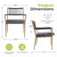 Fauteuils de salle à manger de patio de 62 cm de large avec assise rembourrée, chaises de salle à manger d'extérieur tout temps pour patio, jardin, porche-122257219
