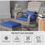 Chaise Adirondack de patio en osier avec repose-pieds, fauteuil d'extérieur avec coussins-1219630532