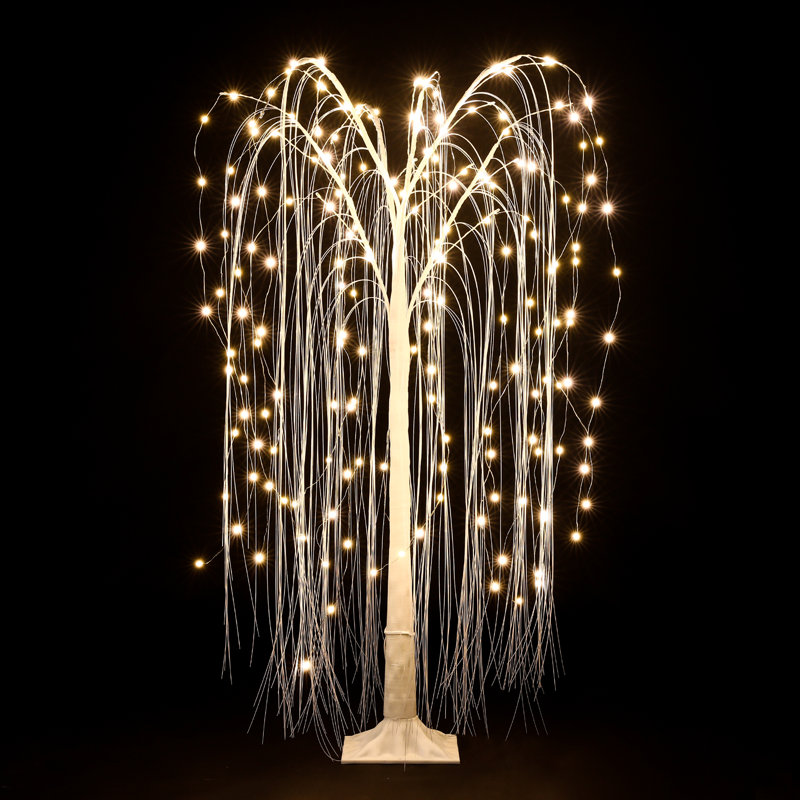 Artificial Lighted LED 47.24'' H White Willow Tree Decoration